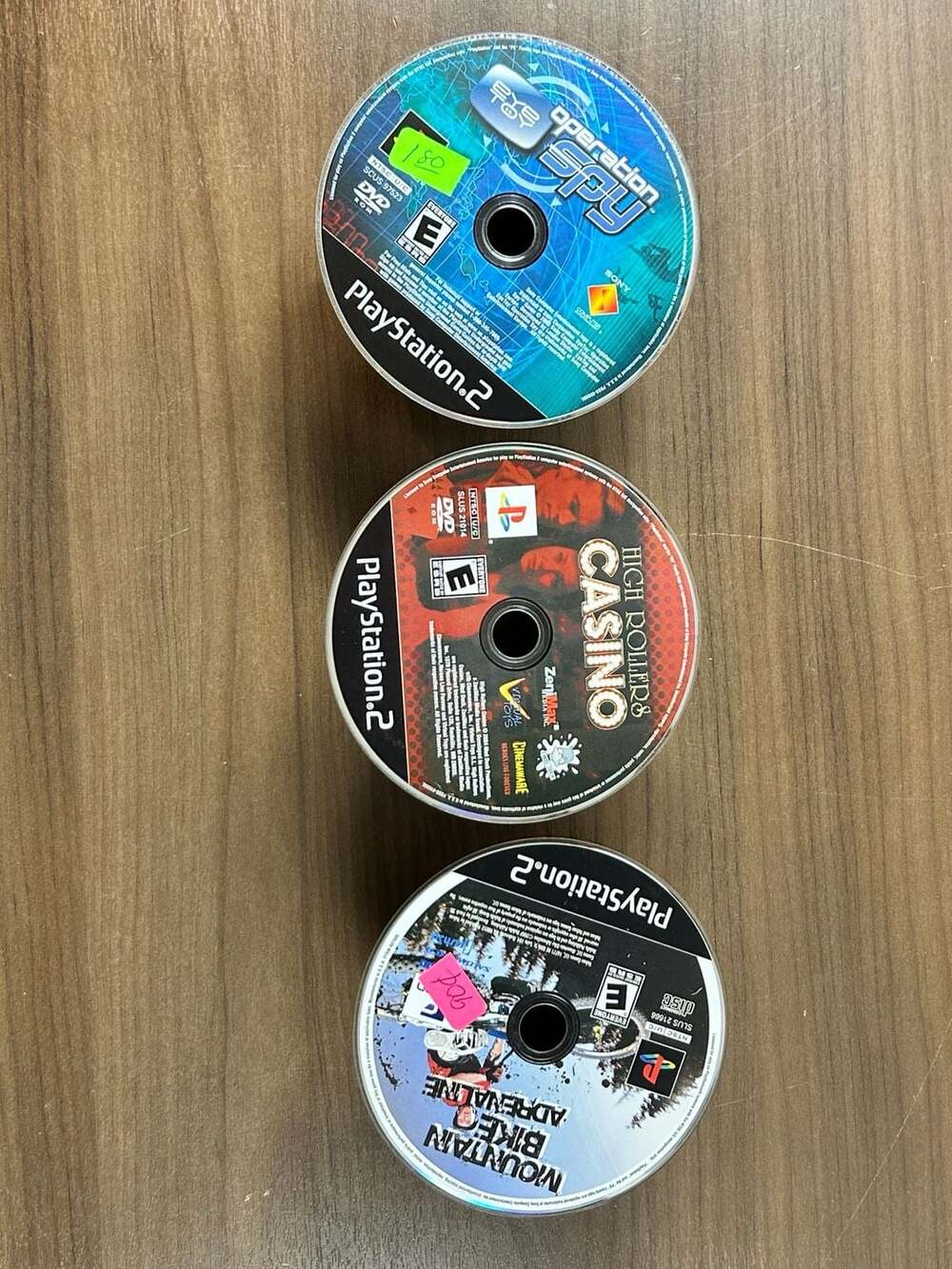 PS2 Lot 3 EyeToy Operation Spy High Rollers Casino Mountain Bike Adrenaline